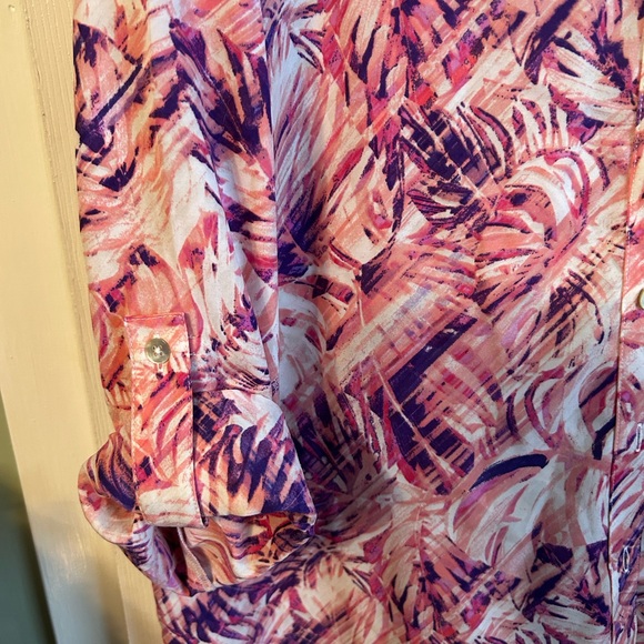 Chico's Pink and Purple Abstract Blouse - Picture 3 of 3